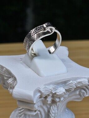 Textured Silver Open Band Ring - Silver